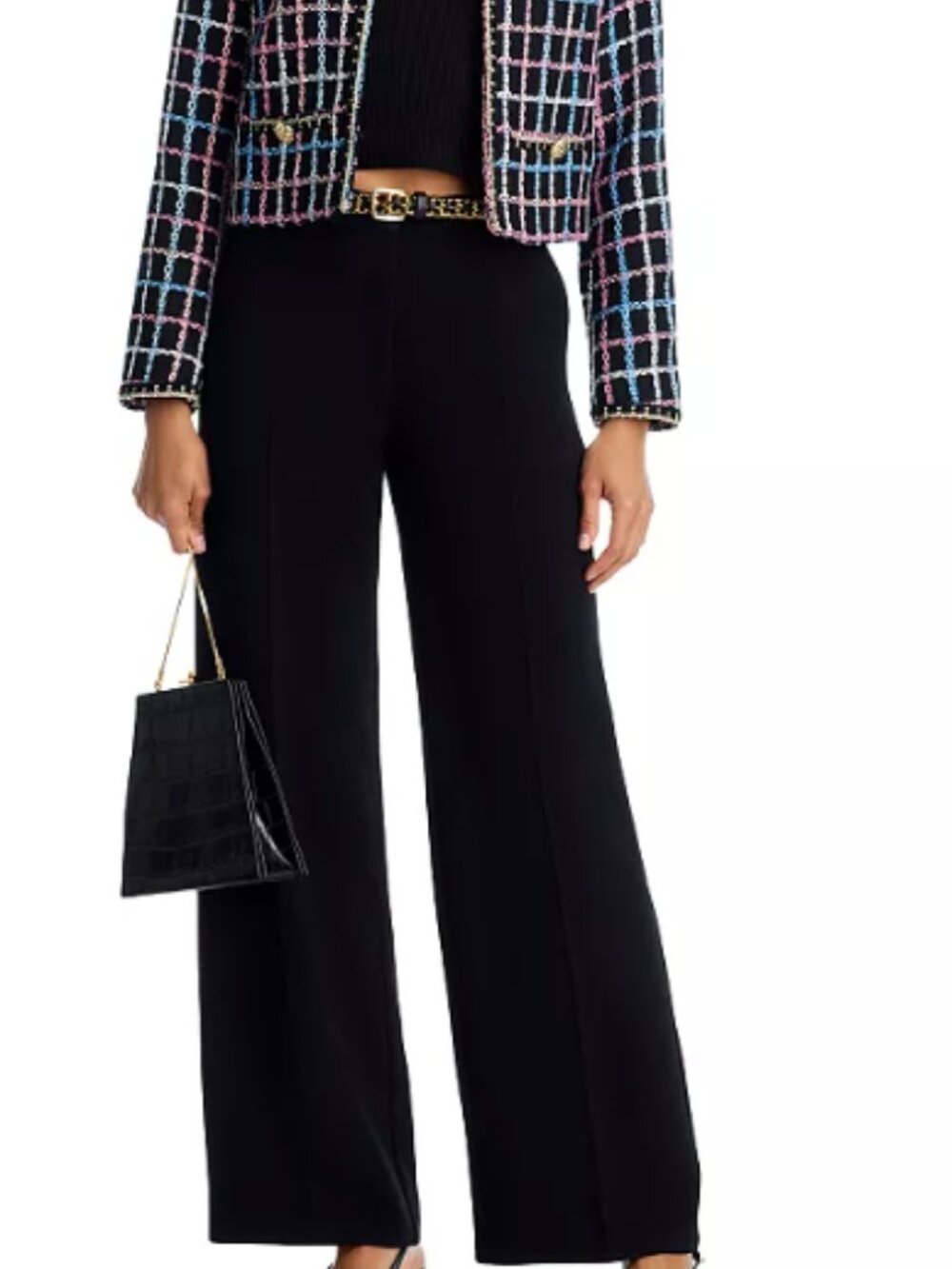NWT AQUA Wide Legged Black Pants XL Bloomingdales New